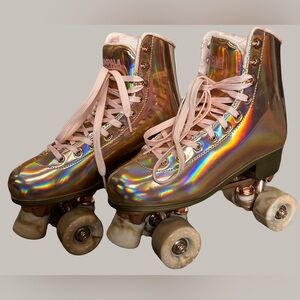 Impala Roller Skates Size 10 - Limited Edition Holographic Rose Gold - Worn Once